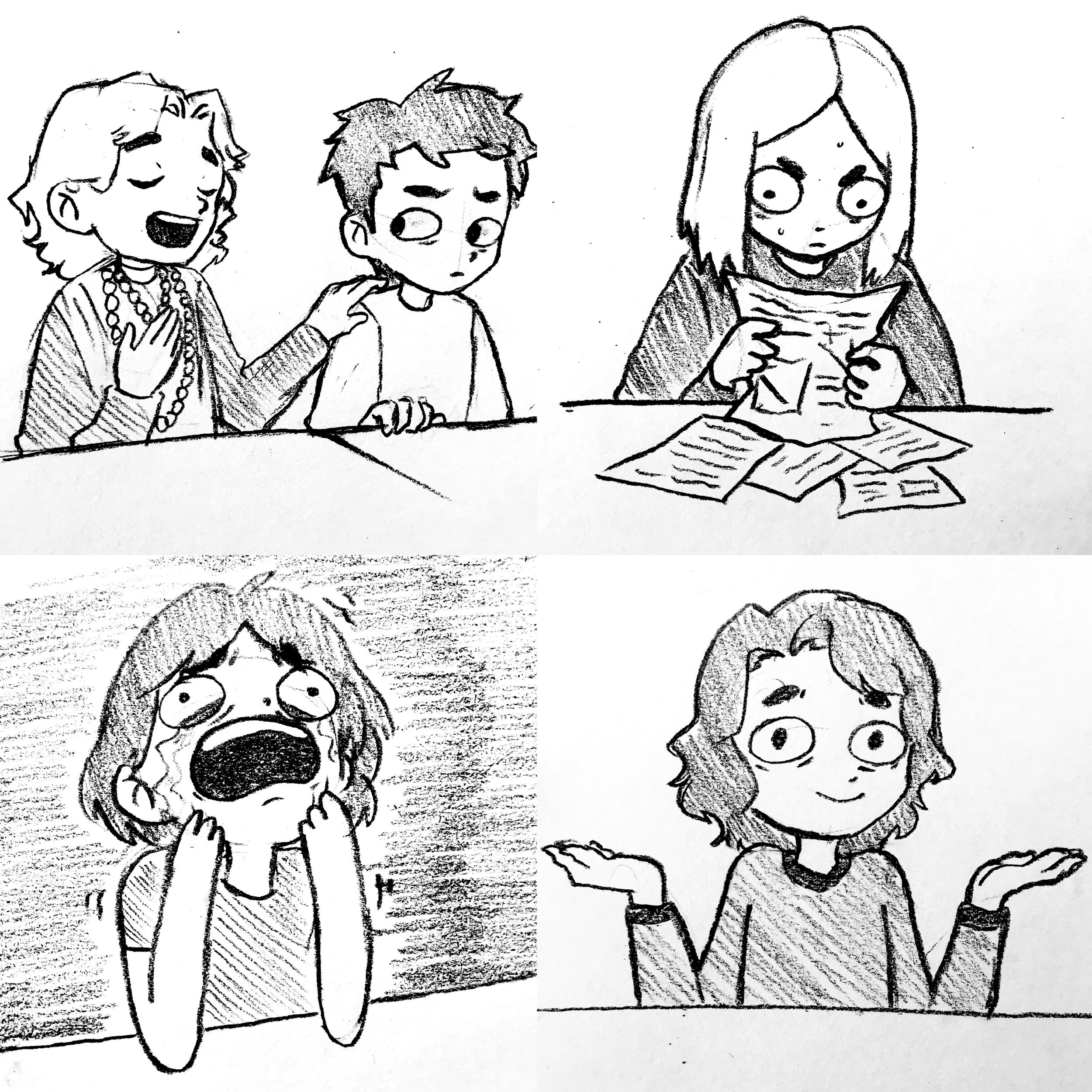 Die verschiedenen Personen vor Prüfungen